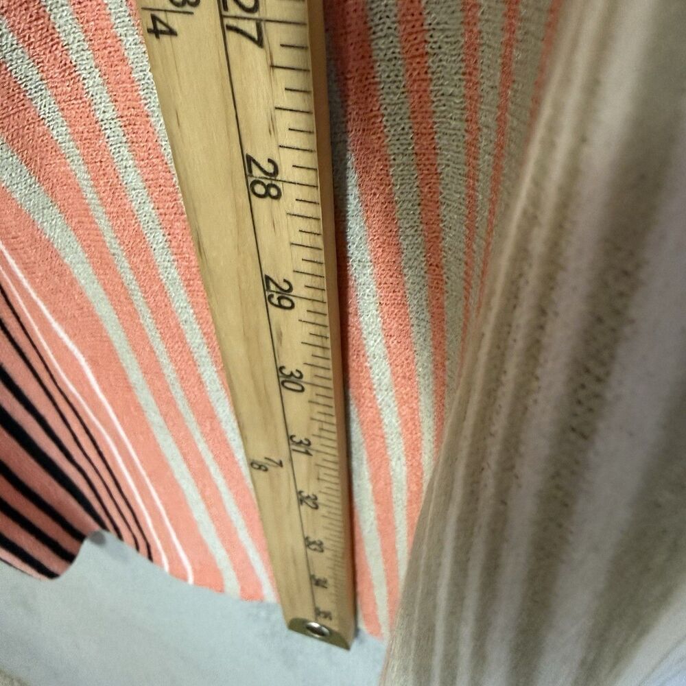 Ming Wang Cardigan One Size OS Hombre Pink Peach Mauve White Print Open Front - Picture 5 of 7